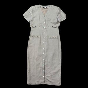VINTAGE Positive Influence linen blend dress 8